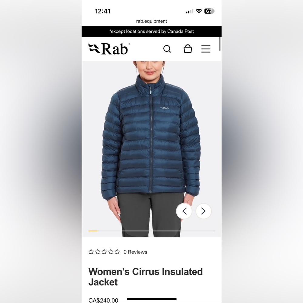Rab women's insulated jacket
